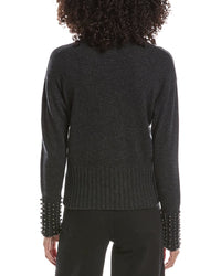Brodie Cashmere Brodie Cashmere Ellie Pearl Detail Crewneck Cashmere Sweater