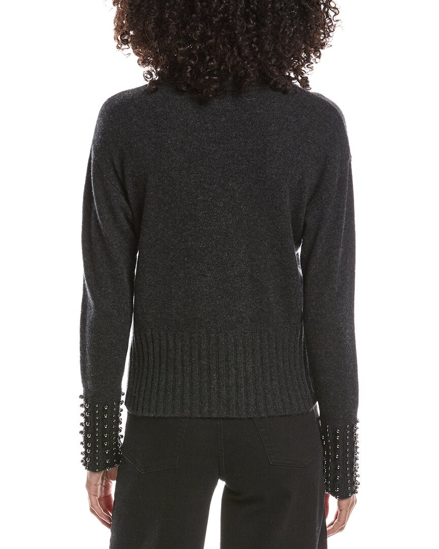 Brodie Cashmere Brodie Cashmere Ellie Pearl Detail Crewneck Cashmere Sweater