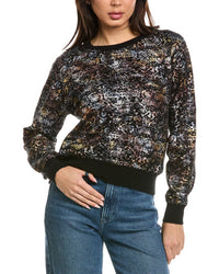 Brodie Cashmere Brodie Cashmere Felicity Foiled Snake Crewneck Cashmere Sweater