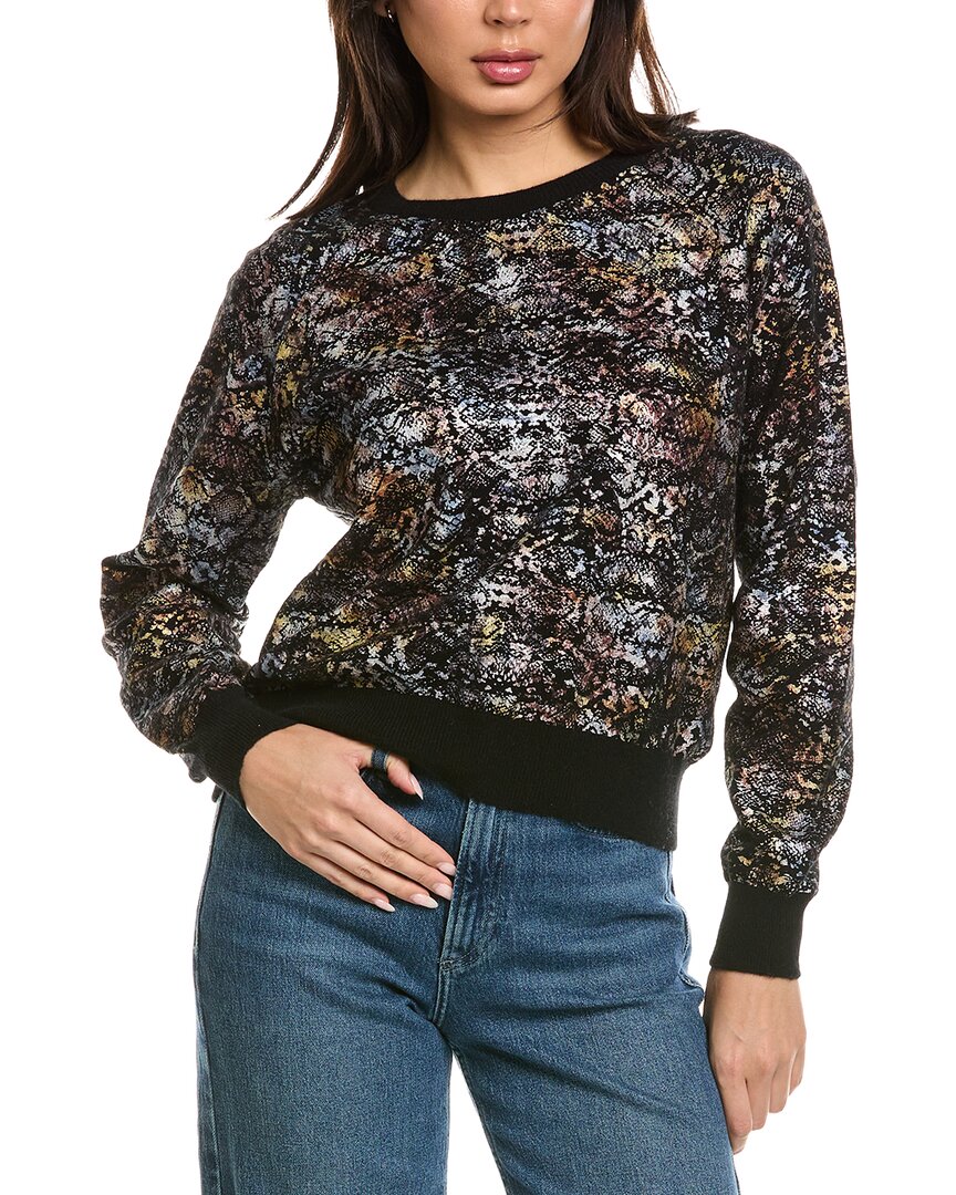 Brodie Cashmere Brodie Cashmere Felicity Foiled Snake Crewneck Cashmere Sweater