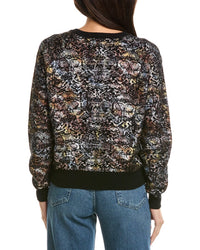 Brodie Cashmere Brodie Cashmere Felicity Foiled Snake Crewneck Cashmere Sweater
