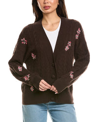 Brodie Cashmere Brodie Cashmere Flower Cable Cashmere Cardigan