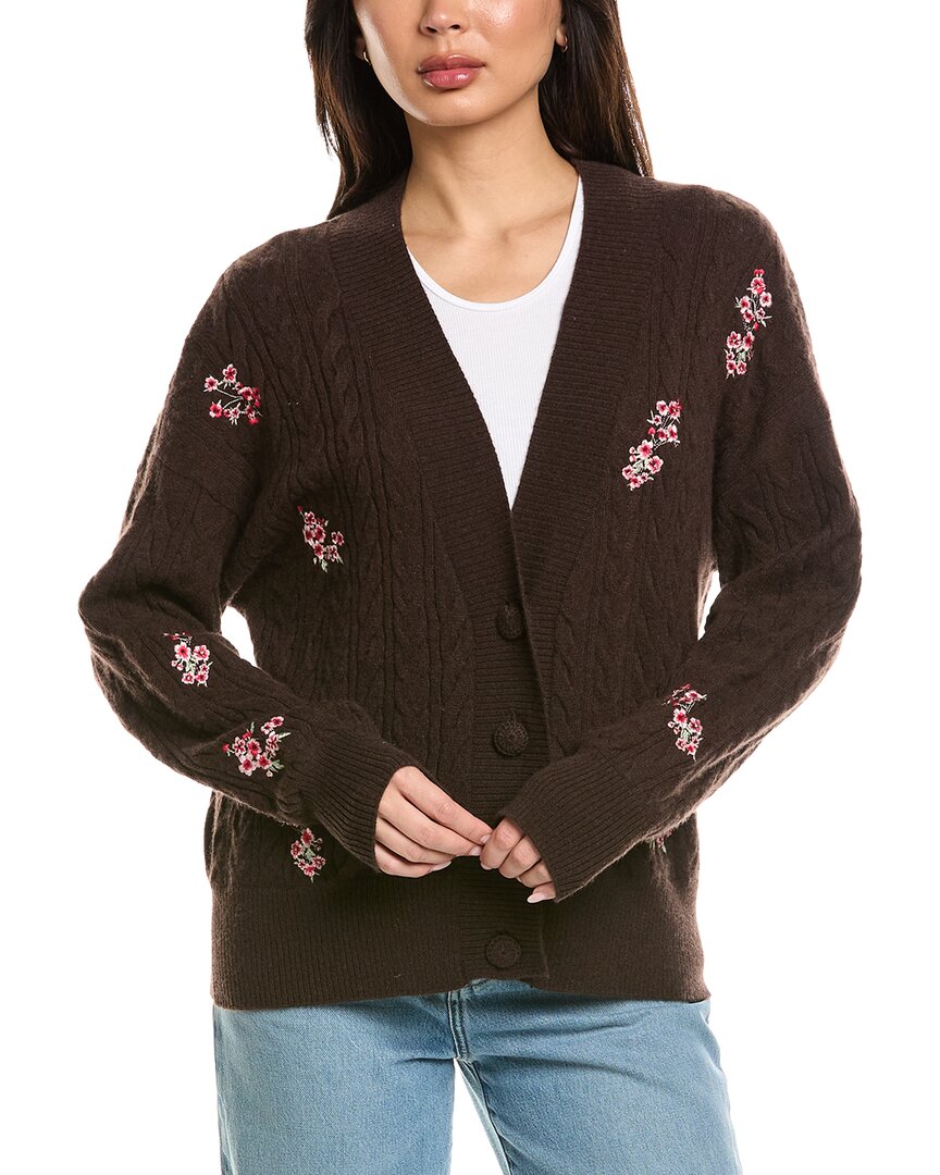 Brodie Cashmere Brodie Cashmere Flower Cable Cashmere Cardigan