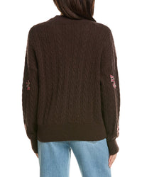 Brodie Cashmere Brodie Cashmere Flower Cable Cashmere Cardigan