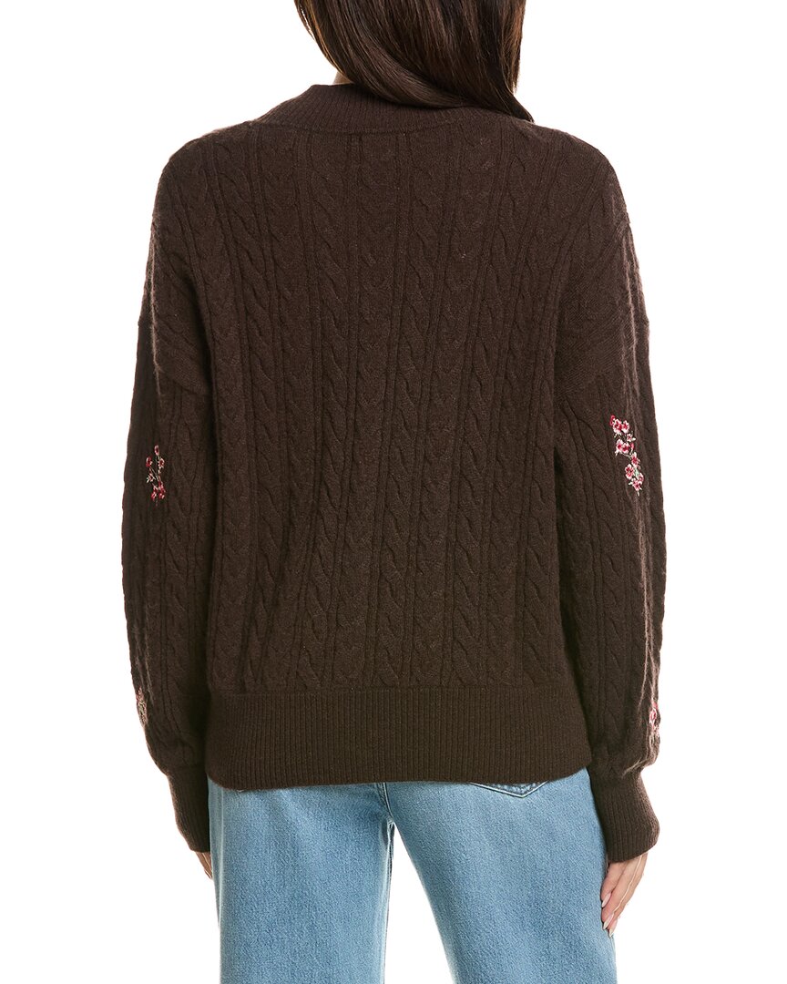 Brodie Cashmere Brodie Cashmere Flower Cable Cashmere Cardigan