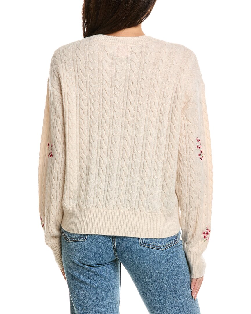 Brodie Cashmere Brodie Cashmere Flower Cable Crewneck Cashmere Sweater