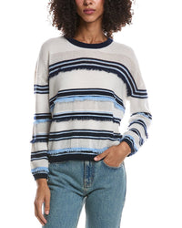 Brodie Cashmere Brodie Cashmere Funky Stripe Crewneck Cashmere Sweater