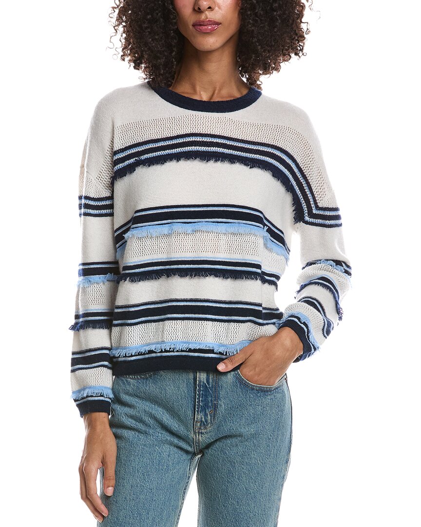 Brodie Cashmere Brodie Cashmere Funky Stripe Crewneck Cashmere Sweater