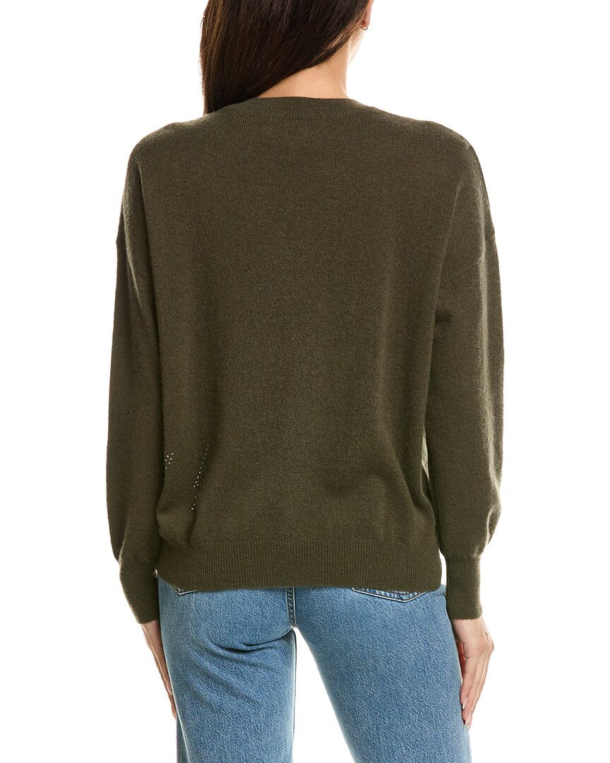 Brodie Cashmere Brodie Cashmere Hazel Hot Fix Bolt V-Neck Cashmere Sweater