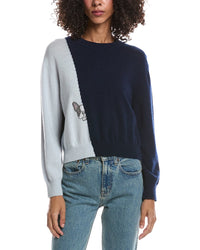 Brodie Cashmere Brodie Cashmere Hot Fix Color Block Cashmere Sweater