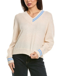 Brodie Cashmere Brodie Cashmere J'adore La Mer V-Neck Cashmere Sweater