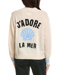 Brodie Cashmere Brodie Cashmere J'adore La Mer V-Neck Cashmere Sweater