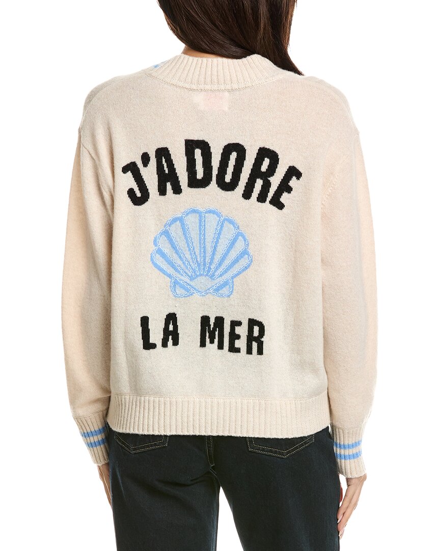 Brodie Cashmere Brodie Cashmere J'adore La Mer V-Neck Cashmere Sweater