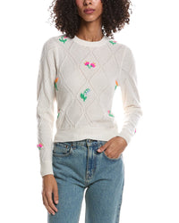 Brodie Cashmere Brodie Cashmere Lightweight Floral Cashmere Sweater