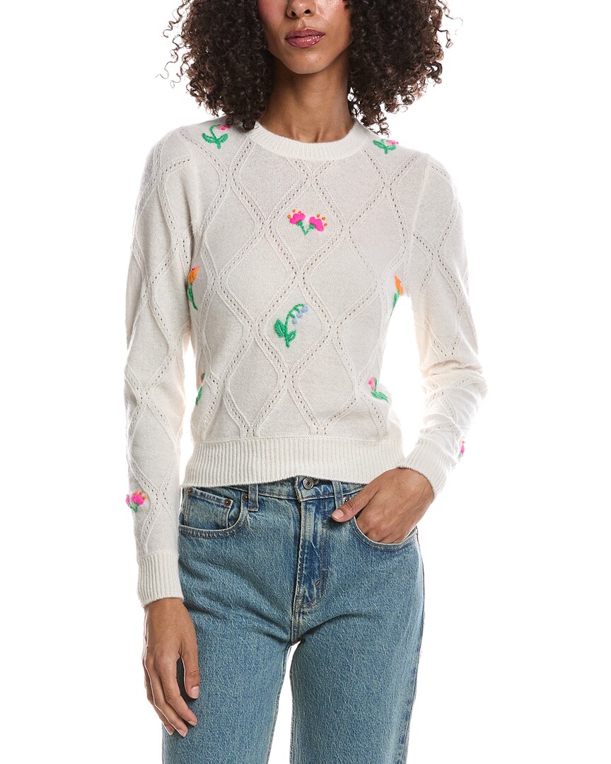 Brodie Cashmere Brodie Cashmere Lightweight Floral Cashmere Sweater