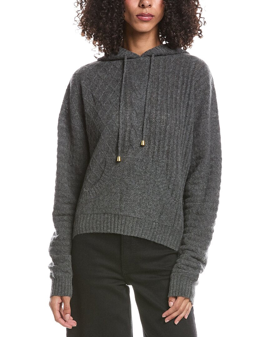 Brodie Cashmere Brodie Cashmere Luxe Cable Cashmere Hoodie
