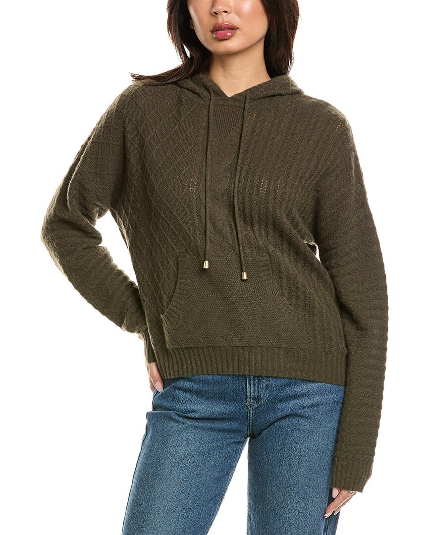 Brodie Cashmere Brodie Cashmere Luxe Cable Cashmere Hoodie