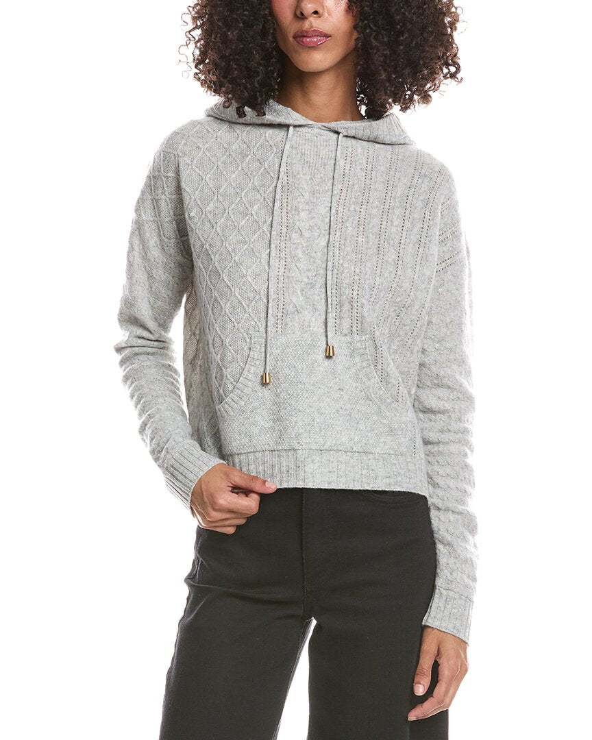 Brodie Cashmere Brodie Cashmere Luxe Cable Cashmere Hoodie