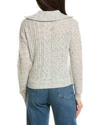 Brodie Cashmere Brodie Cashmere Mix Cable Half Zip Cashmere Sweater