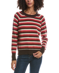 Brodie Cashmere Brodie Cashmere Multi Colored Crewneck Cashmere Sweater