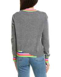 Brodie Cashmere Brodie Cashmere Multicolored Trim Crewneck Cashmere Sweater