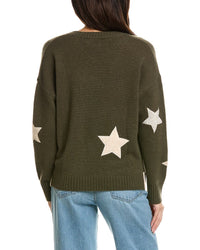 Brodie Cashmere Brodie Cashmere Perrie Patch Star V-Neck Cashmere Sweater