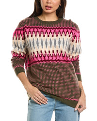 Brodie Cashmere Brodie Cashmere Phoebe Jacquard Crewneck Cashmere Sweater