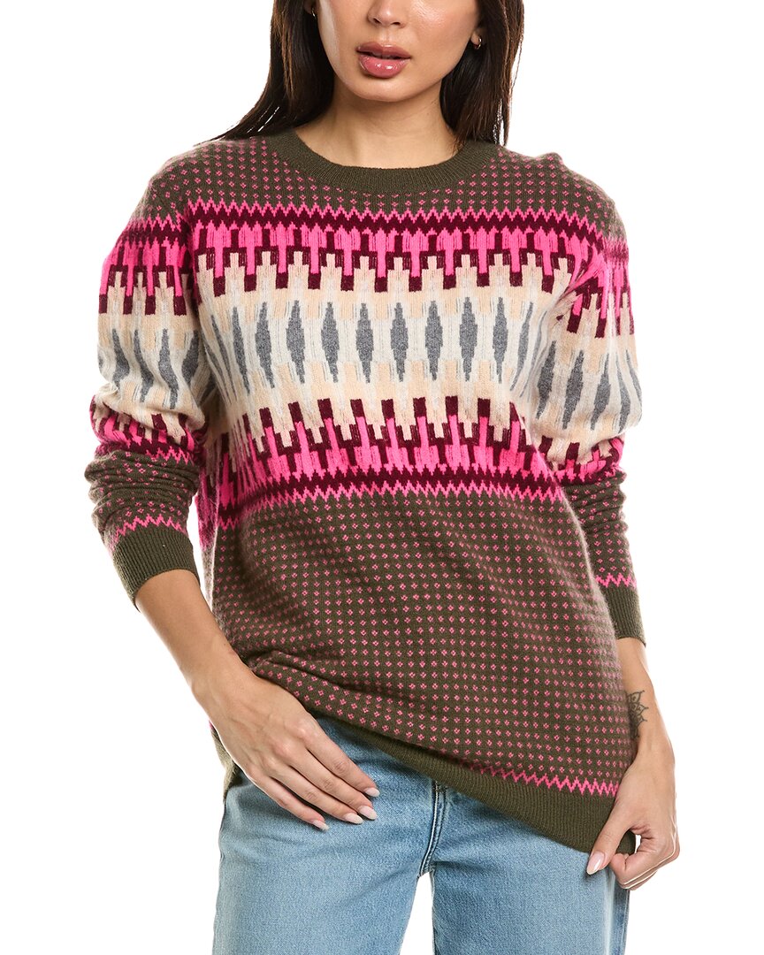 Brodie Cashmere Brodie Cashmere Phoebe Jacquard Crewneck Cashmere Sweater