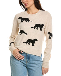 Brodie Cashmere Brodie Cashmere Prowling Pantha Crewneck Cashmere Sweater