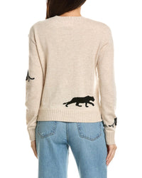 Brodie Cashmere Brodie Cashmere Prowling Pantha Crewneck Cashmere Sweater