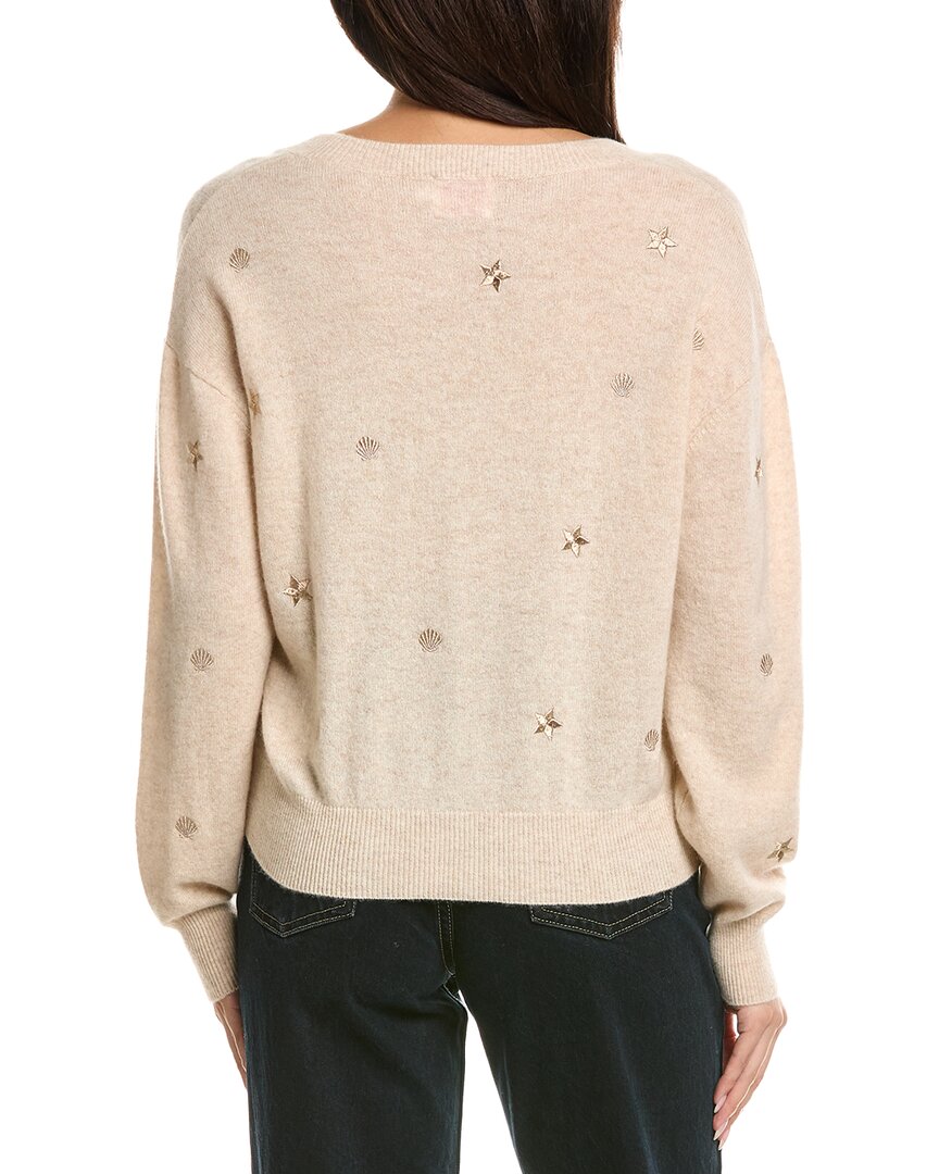 Brodie Cashmere Brodie Cashmere Sea Embroidery V-Neck Cashmere Sweater