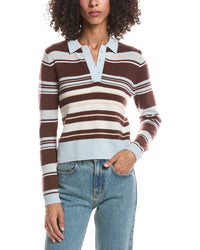 Brodie Cashmere Brodie Cashmere Slim Fit Stripey Polo Cashmere Sweater