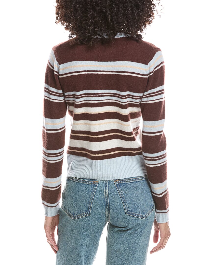Brodie Cashmere Brodie Cashmere Slim Fit Stripey Polo Cashmere Sweater