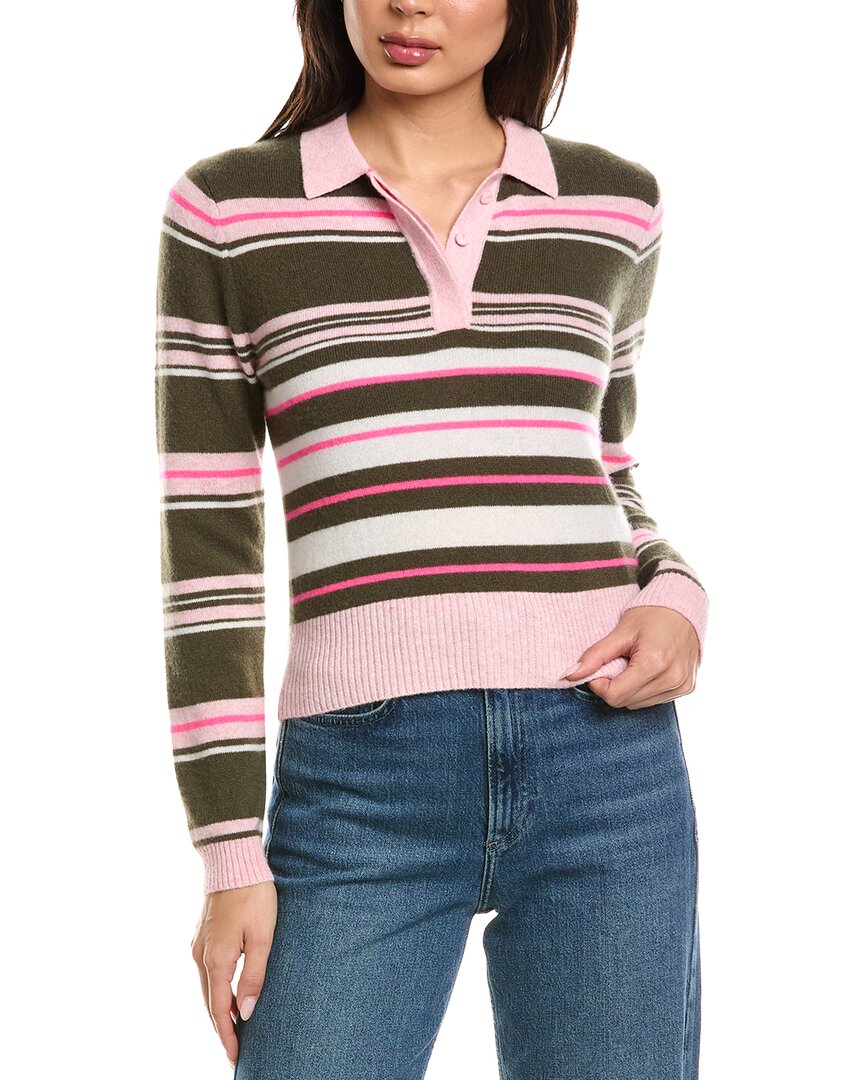 Brodie Cashmere Brodie Cashmere Slim Fit Stripey Polo Cashmere Sweater