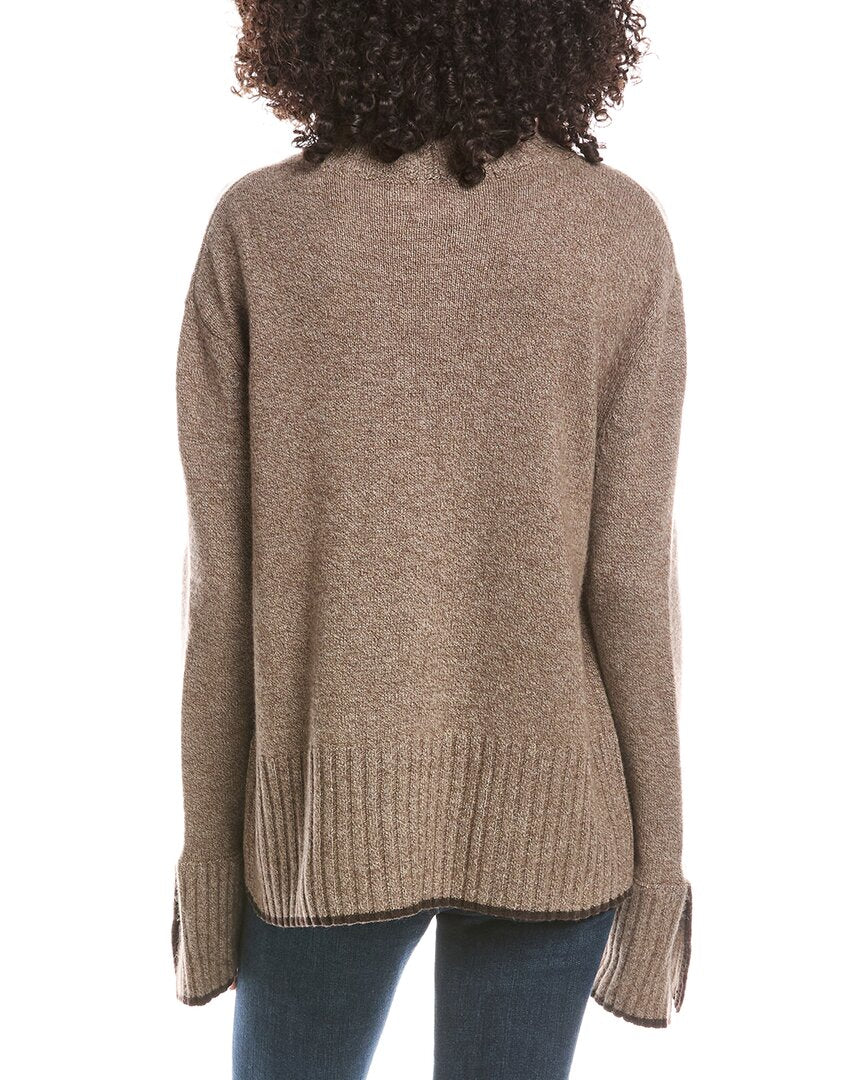 Brodie Cashmere Brodie Cashmere Split Cuff High Neck Cashmere Sweater