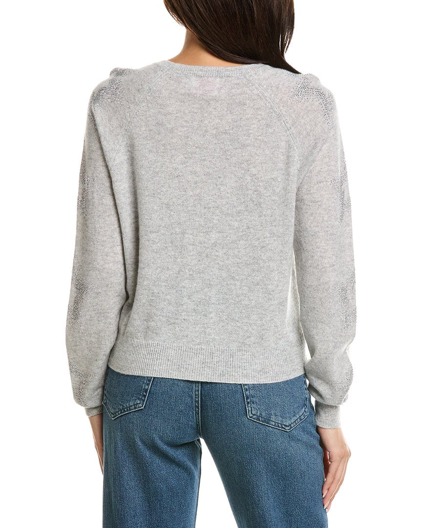 Brodie Cashmere Brodie Cashmere Star Dust Sleeve Crewneck Cashmere Sweater