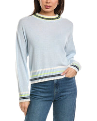 Brodie Cashmere Brodie Cashmere Stitchy Trim Crewneck Cashmere Sweater