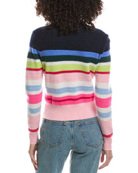 Brodie Cashmere Brodie Cashmere Striped Stitch Maya Crewneck Cashmere Sweater