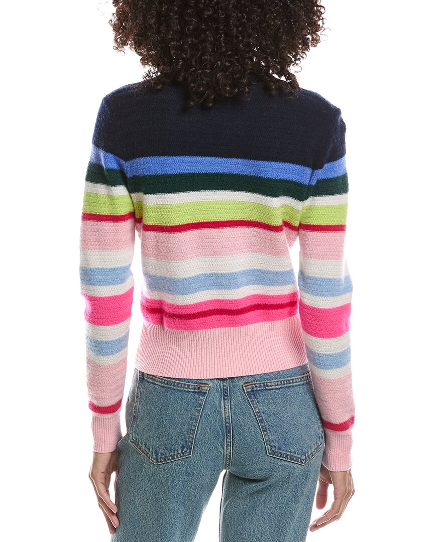 Brodie Cashmere Brodie Cashmere Striped Stitch Maya Crewneck Cashmere Sweater
