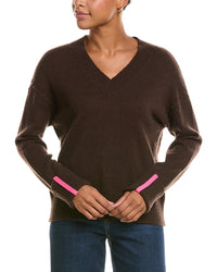 Brodie Cashmere Brodie Cashmere Turn Back Cuffs V-Neck Cashmere Sweater