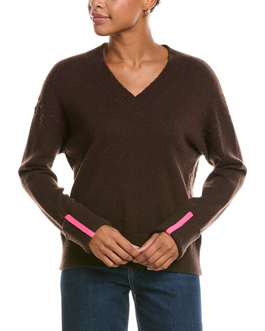 Brodie Cashmere Brodie Cashmere Turn Back Cuffs V-Neck Cashmere Sweater