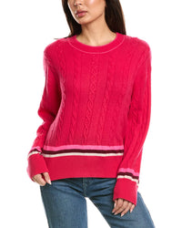 Brodie Cashmere Brodie Cashmere Varsity Cable Crewneck Cashmere Sweater