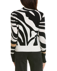 Brodie Cashmere Brodie Cashmere Zebra Fringe Mock Neck Cashmere Sweater