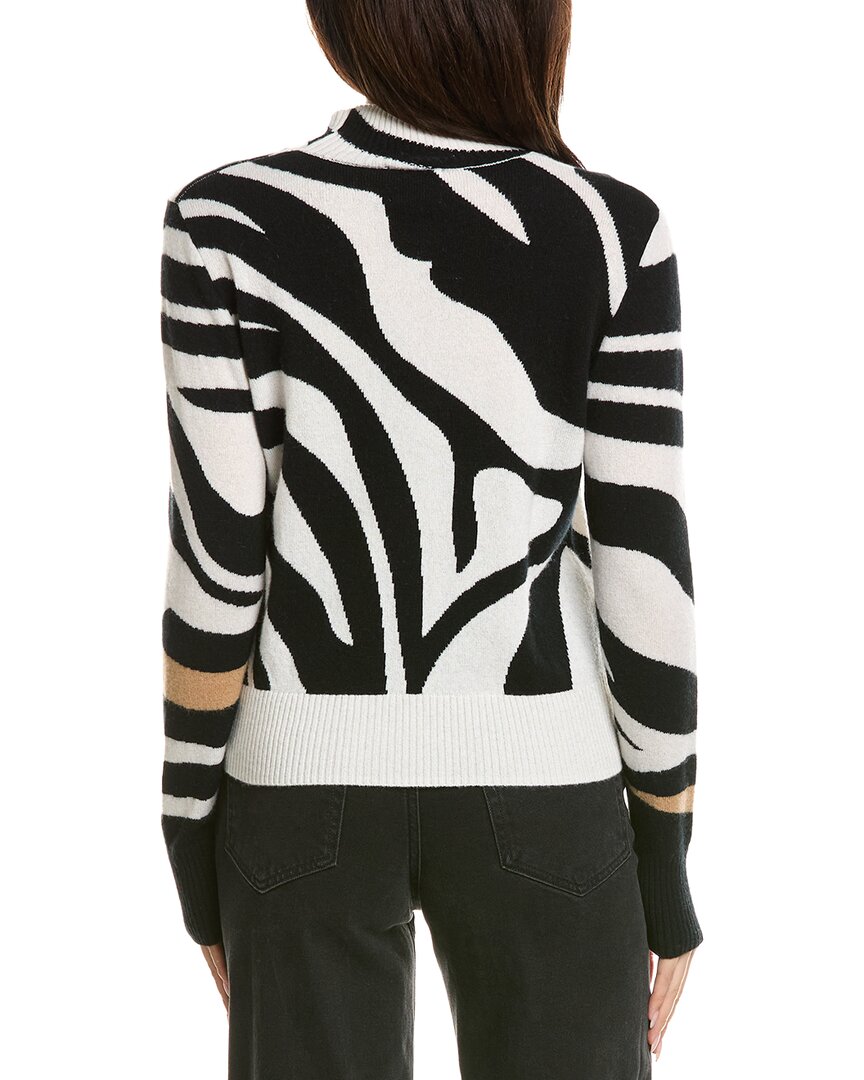 Brodie Cashmere Brodie Cashmere Zebra Fringe Mock Neck Cashmere Sweater