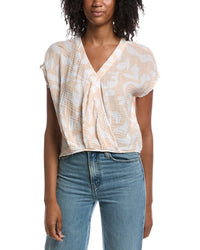 Michael Stars Michael Stars Evie Printed Faux Wrap Top