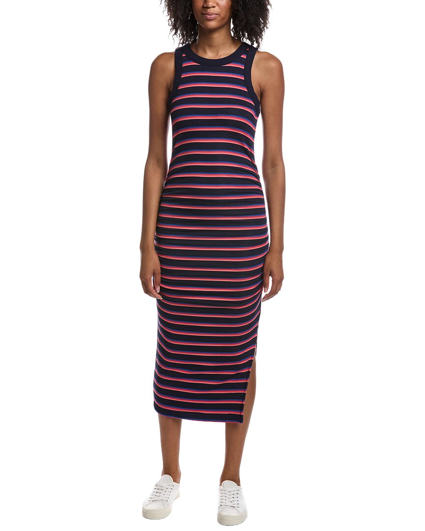 Michael Stars Michael Stars Wren Striped Ruched Midi Dress