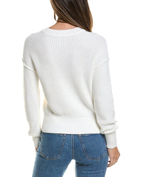 Cotton By Autumn Cashmere Exposed Seam V-Neck Sweater