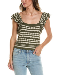 Autumn Cashmere 2-Tone Knit Tank Top