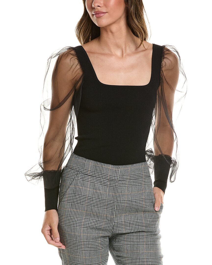 Autumn Cashmere Sheer Sleeve Top