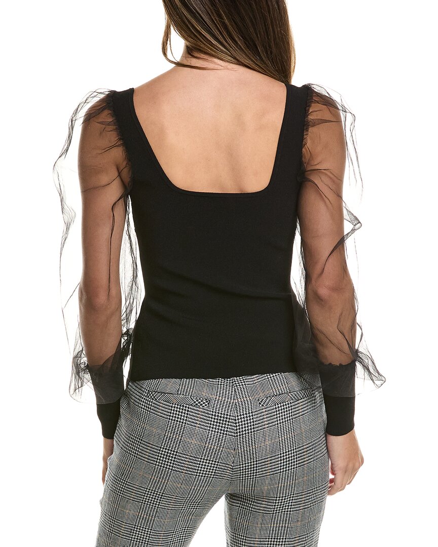 Autumn Cashmere Sheer Sleeve Top